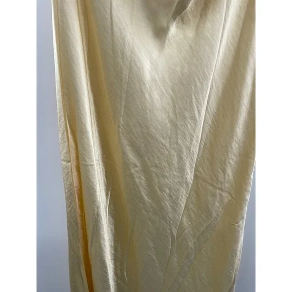 NWT Meshki Yvette Slip Maxi Dress Asymmetrical Hem Women's Small Butter Yellow - Picture 4 of 13